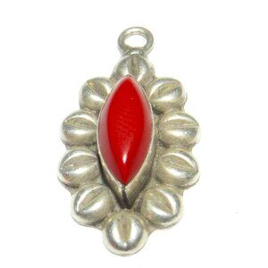 Vintage Mexico  Red Onyx  Sterling Silver  Pendant
